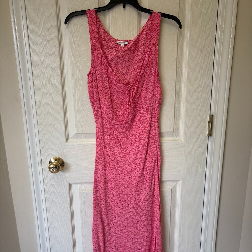 Bright & Flowy Pink Sleeveless Midi Dress